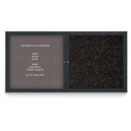 United Visual Products Corkboard, Black/Bronze, 72"x36" UV407PLUS-BRONZE-BLACK